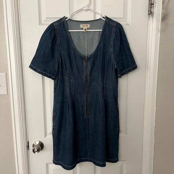 Madewell Denim Darted Mini Dress in Pixie Wash - Picture 4 of 8
